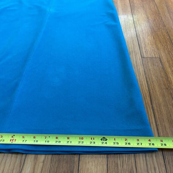 Vintage 70s Vanity Fair Velour Robe Teal & White Zip Front Lounge Dress Size 14 - Picture 14 of 15